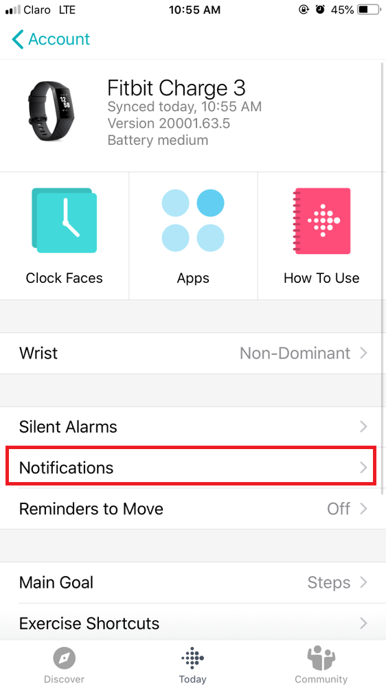 Fitbit charge 2025 3 notification sms