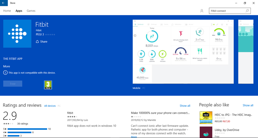 fitbit ionic windows 10