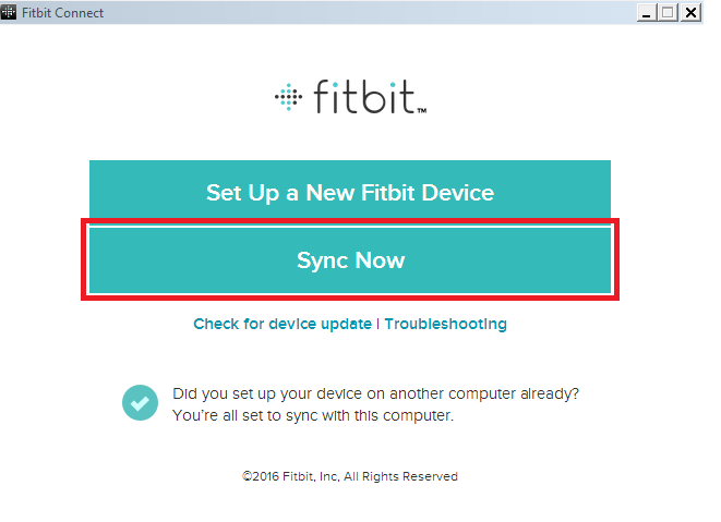 how to sync fitbit with computer