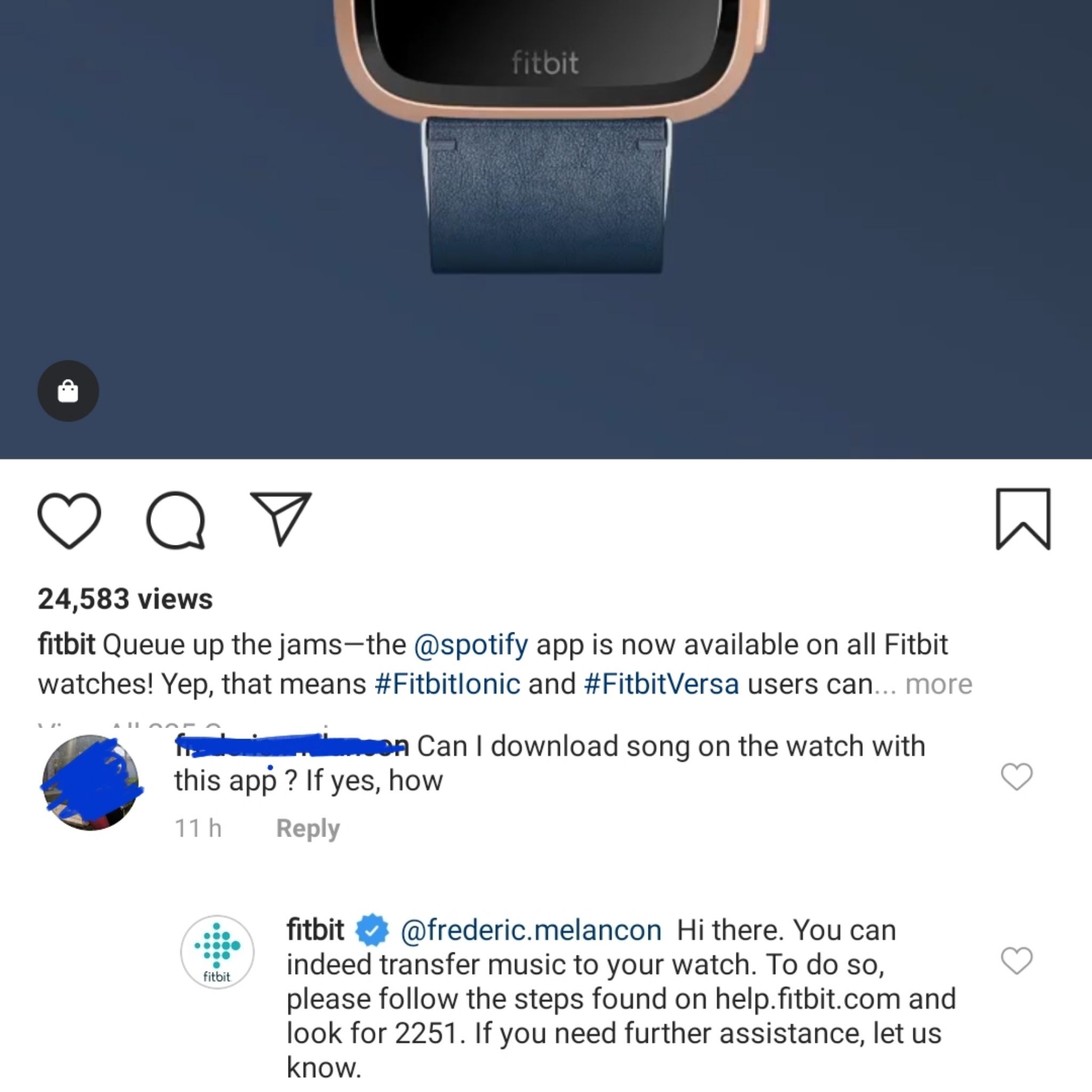 Fitbit ionic and discount spotify