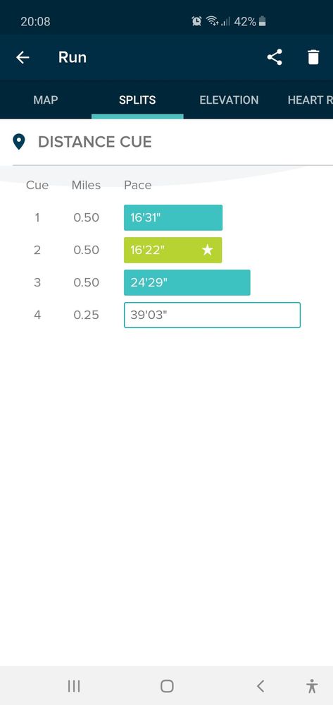 versa 2 shows miles and pace is high
