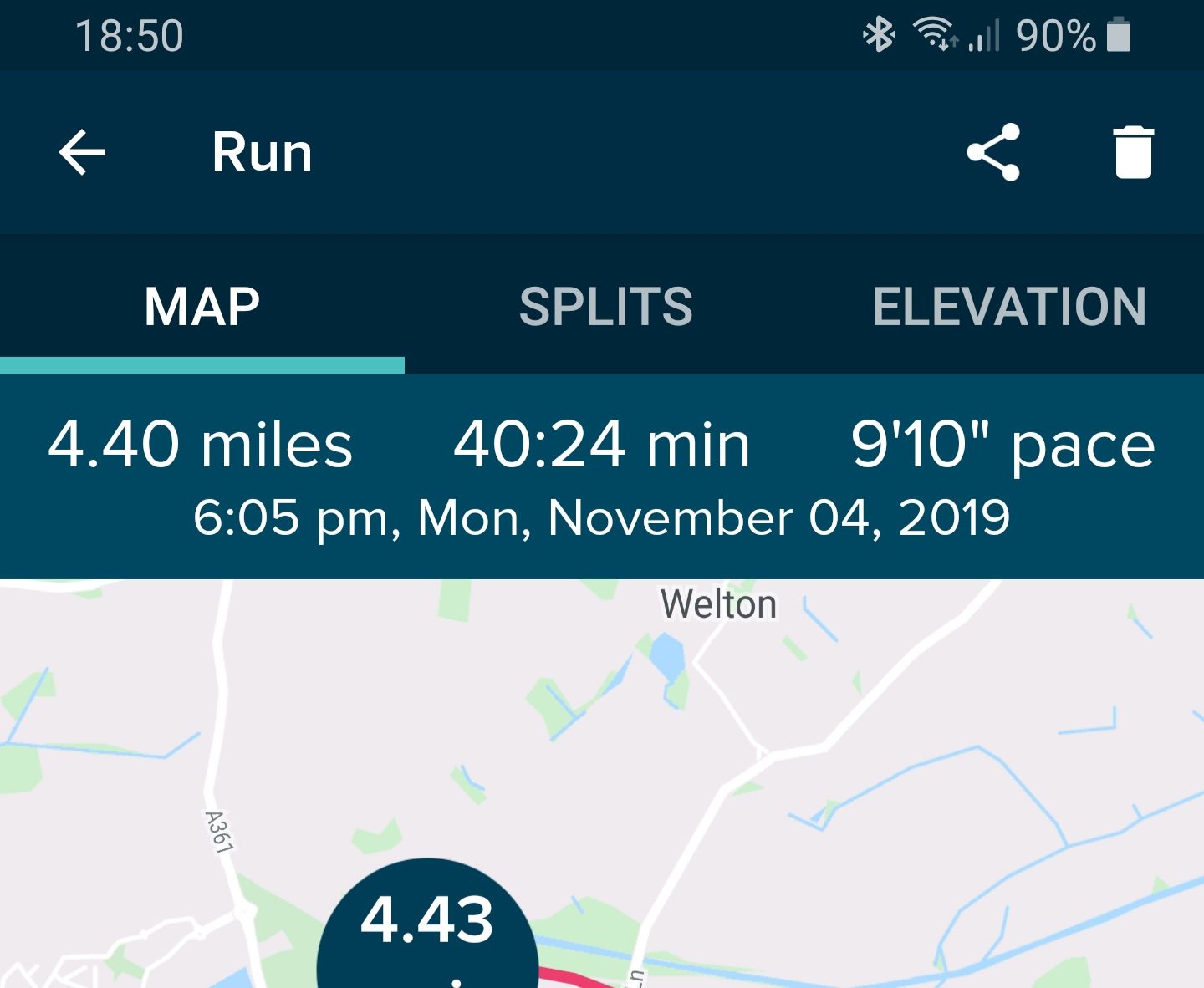 Fitbit versa map store my run