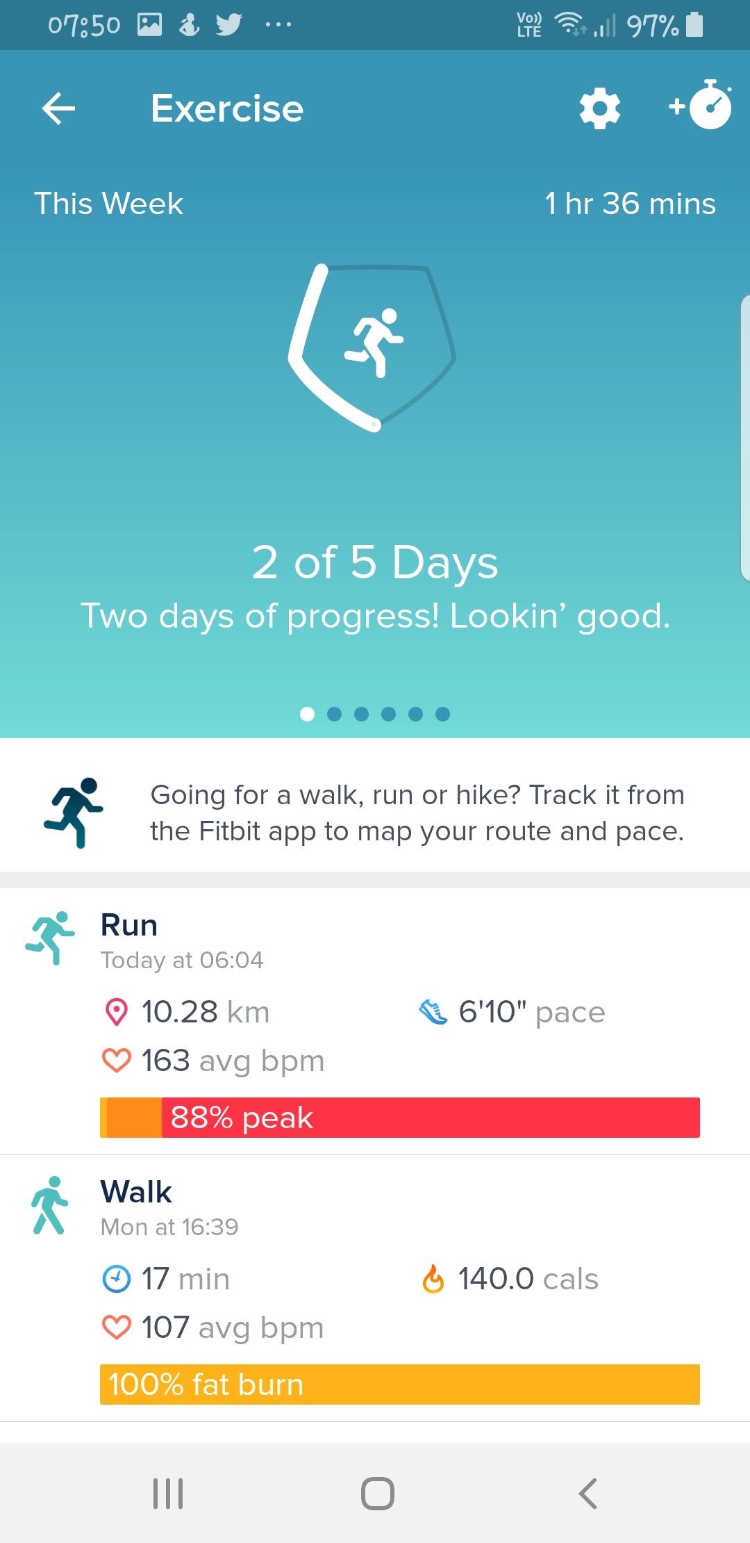 Fitbit discount track run