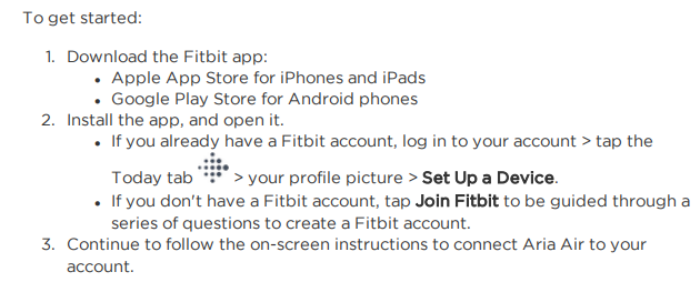 fitbit aria setup