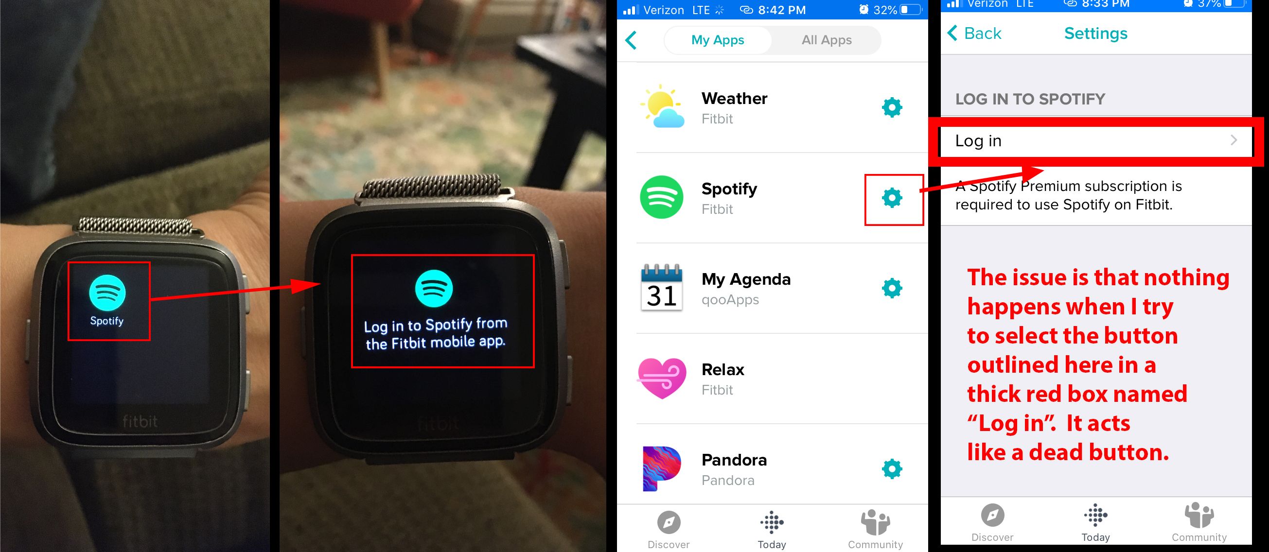 Spotify best sale on fitbit