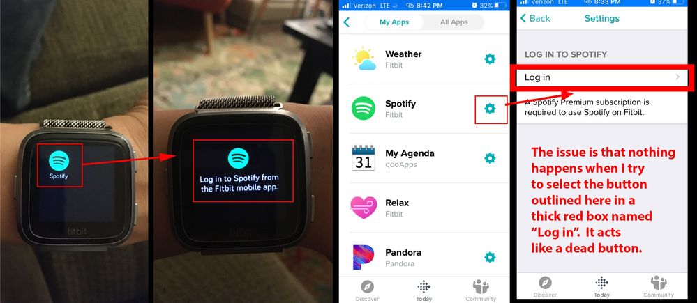 Fitbit cheap and spotify