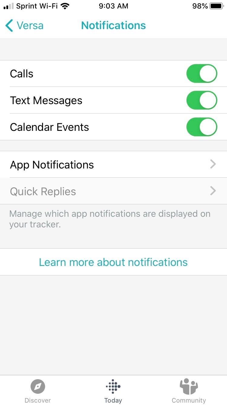 fitbit inspire iphone notifications