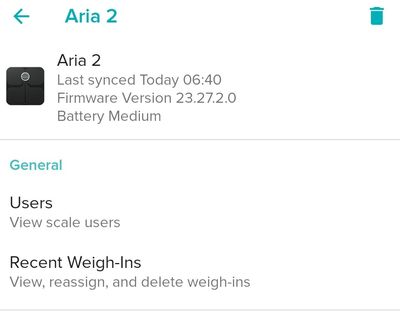 fitbit aria 2 not recognizing user