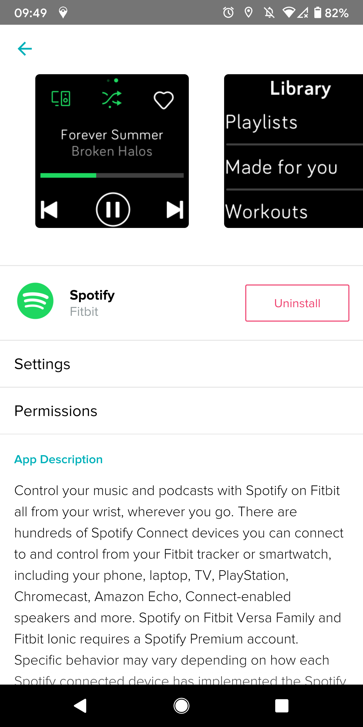 fitbit spotify not working