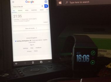 Here you can see the time difference, the phone is displaying the correct time. Whilst the Fitbit is showing the incorrect time