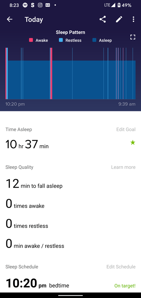 versa 2 not tracking sleep