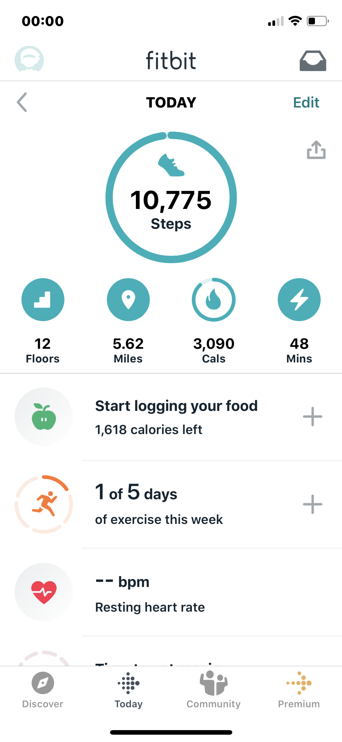 fitbit starts with calories burned