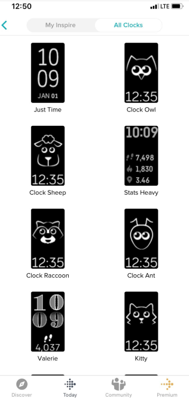 fitbit inspire hr clock faces with seconds