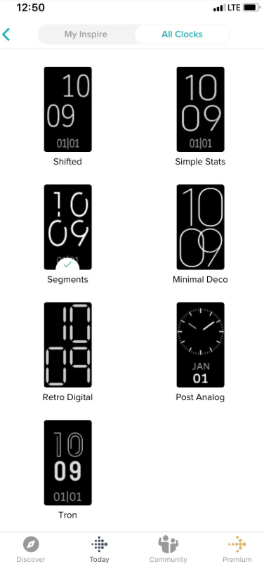 fitbit inspire hr clock faces with seconds