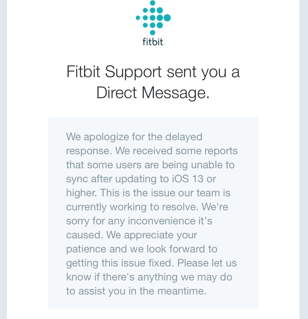 fitbit charge 3 ios 13
