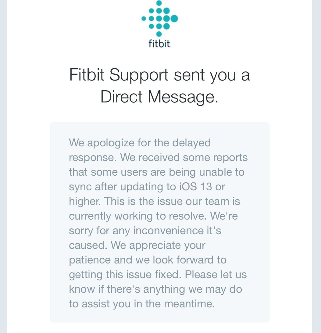 fitbit and ios 13 issues