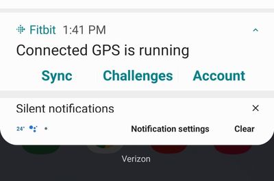 connected gps is running fitbit
