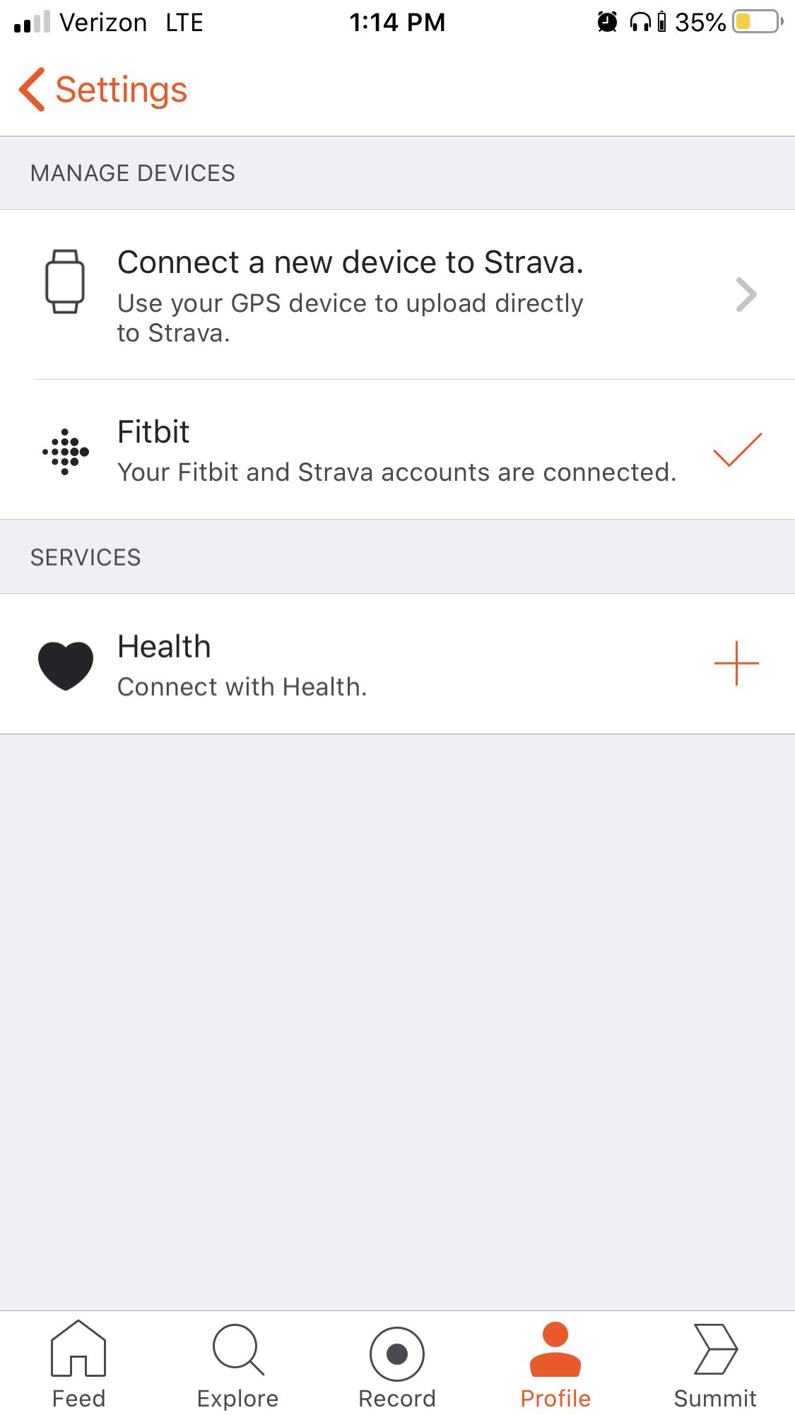 strava settings on fitbit versa