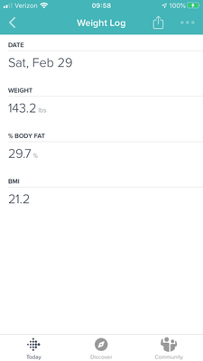 Tap on a weight for this page.