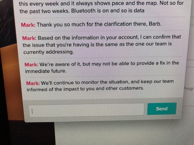 My chat with customer support