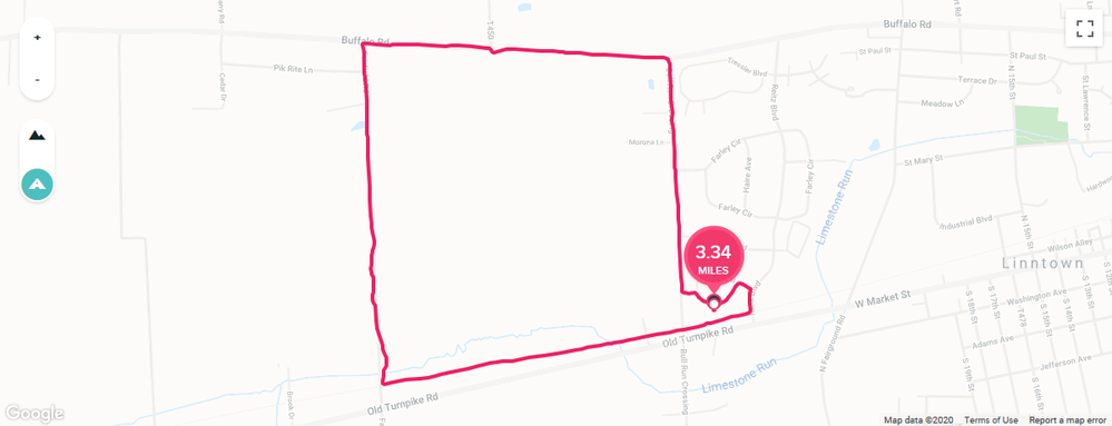 Mapped walk with Fitbit MobileRun