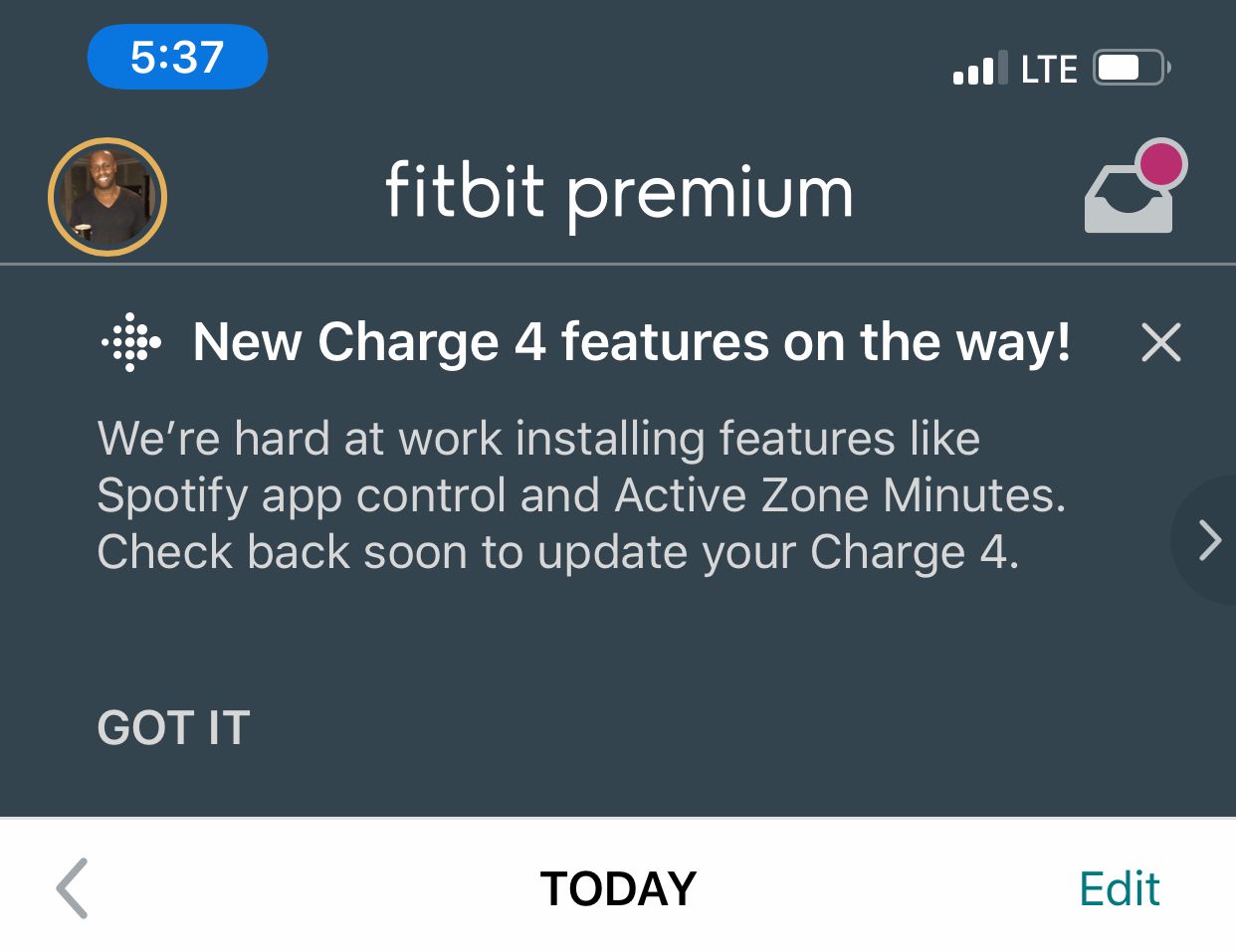 spotify charge 4 fitbit