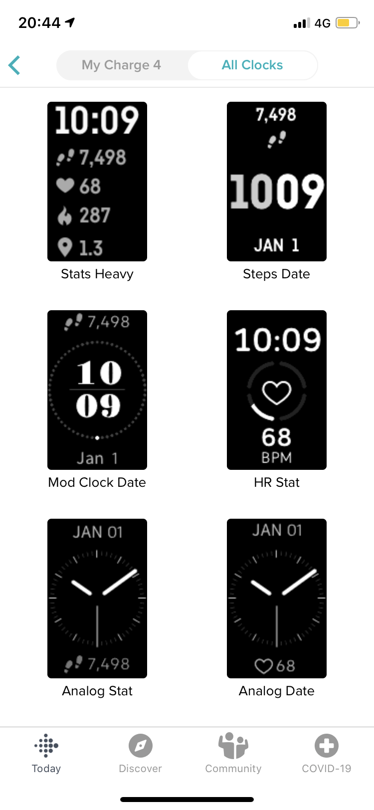 fitbit charge 4 clock faces