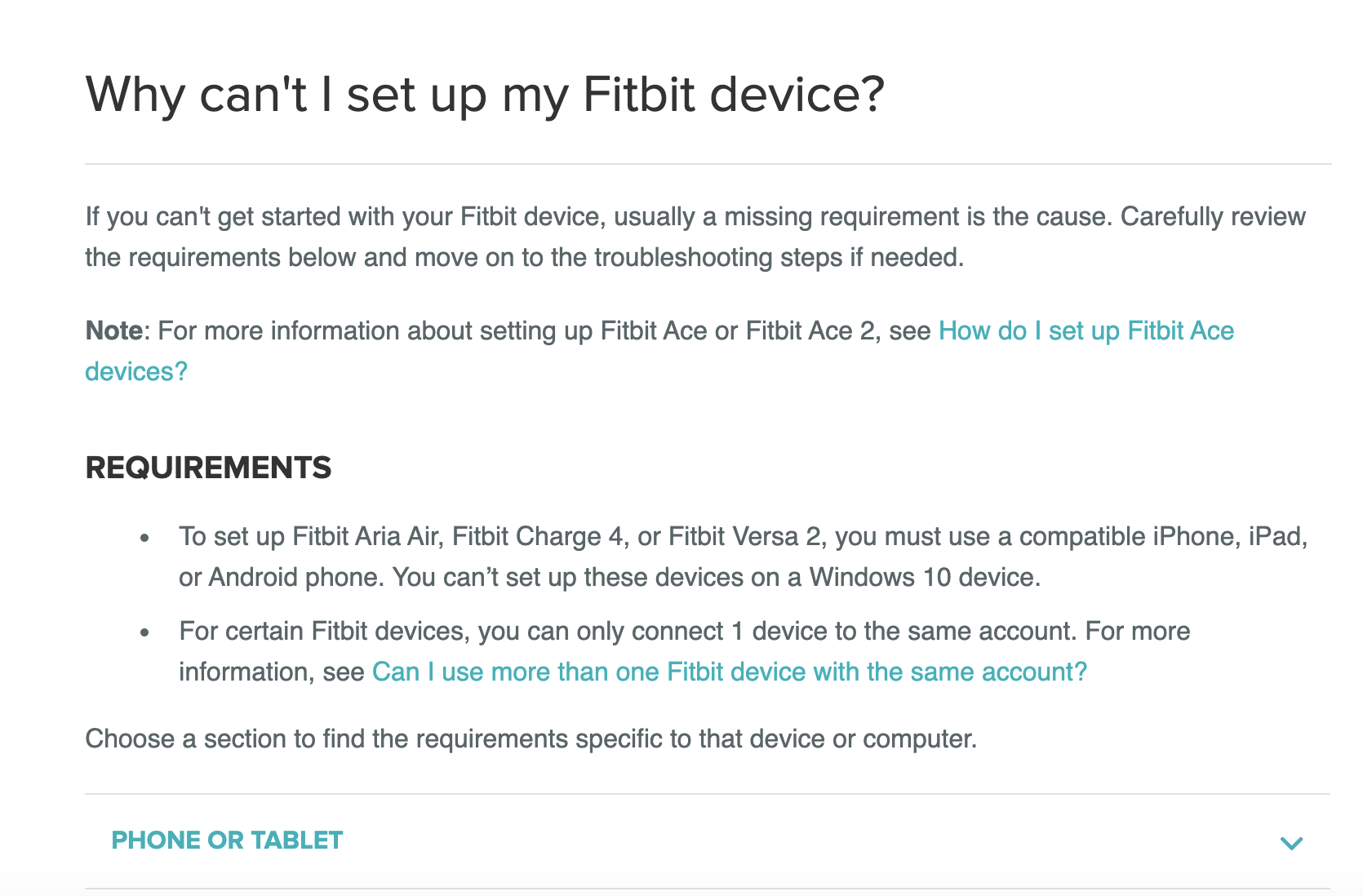 Cant 2025 setup fitbit