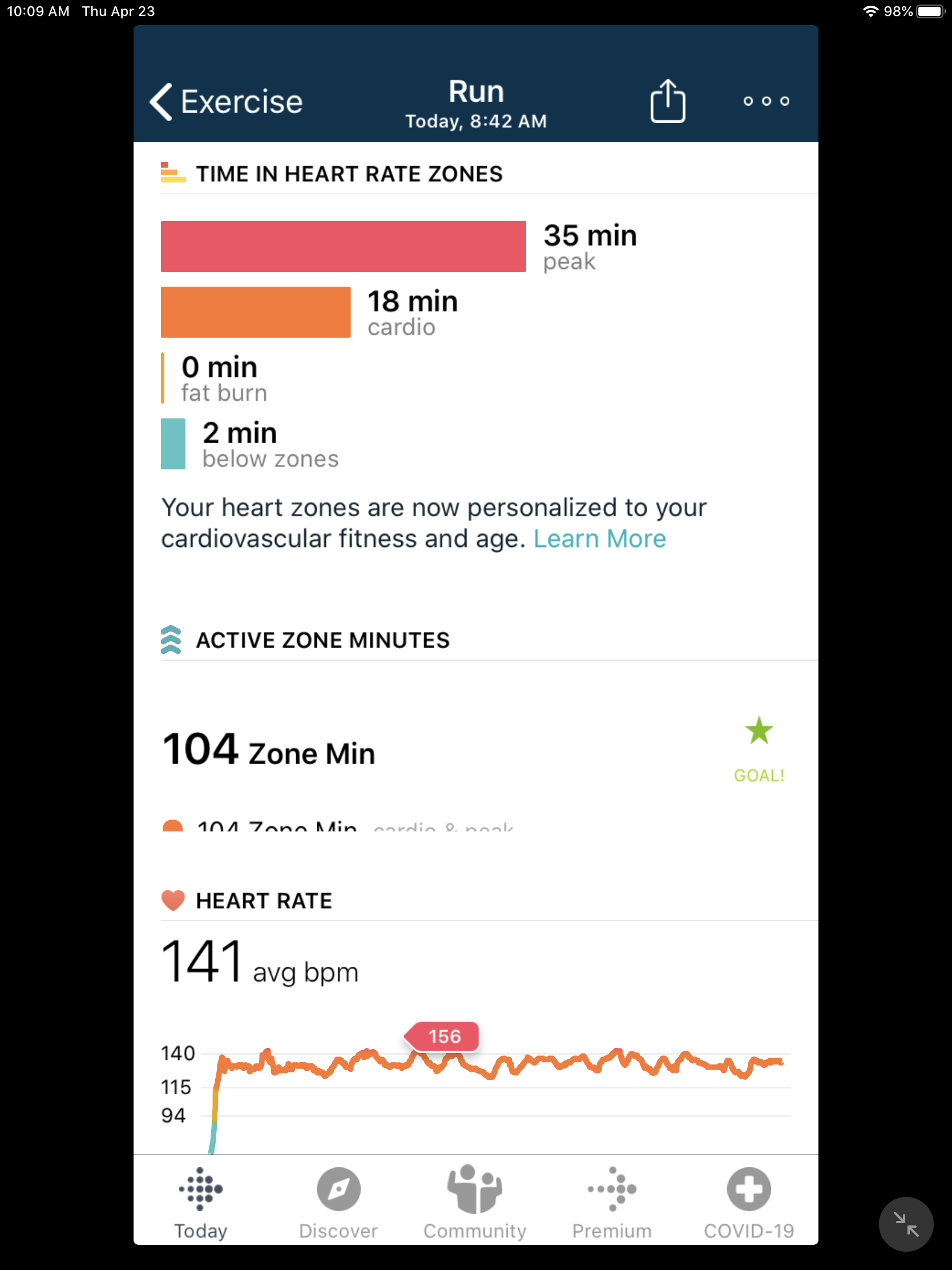 fitbit exercise zones