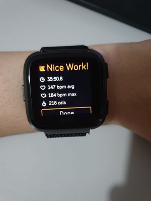 The workout I did which is not in the app or watch after you click done.