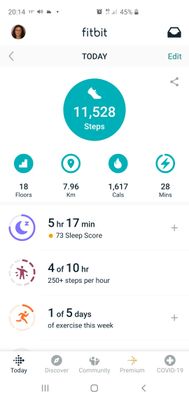 fitbit app  about 20h (this was only the noon walk)
