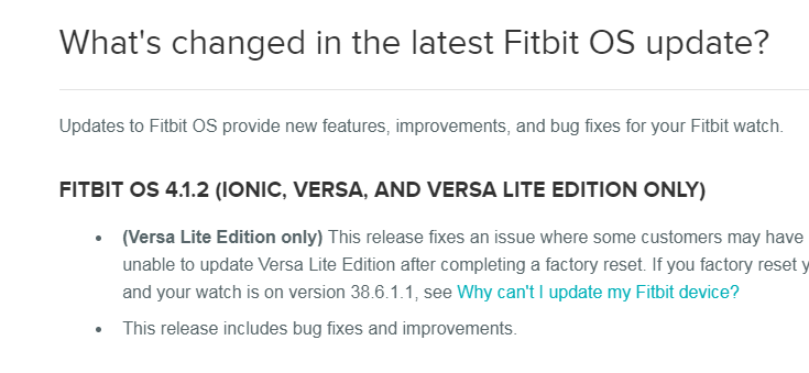 fitbit versa lite firmware update