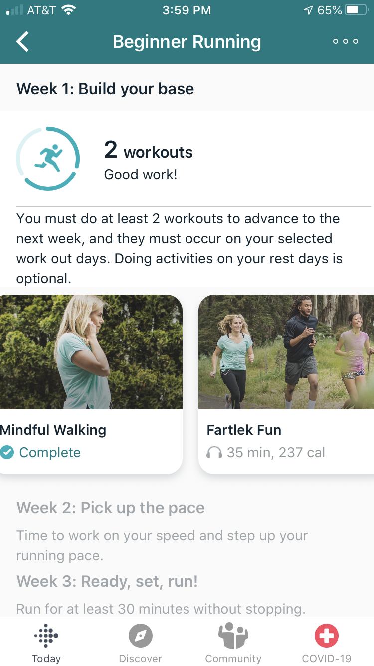Running program from difficult to ea... - Fitbit Community
