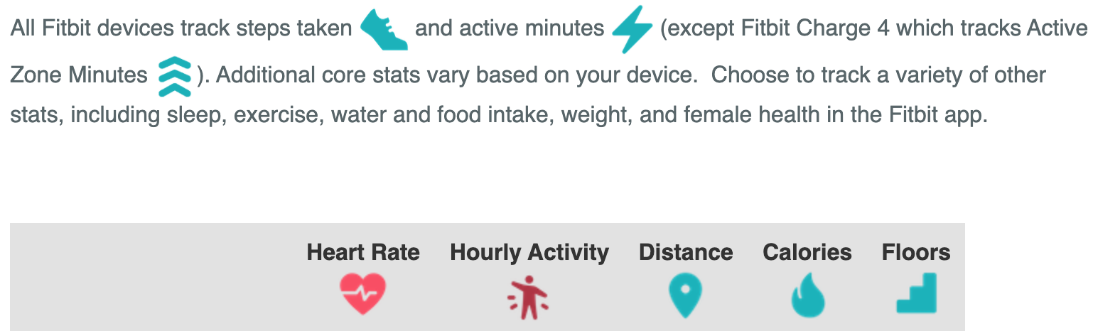 fitbit symbols inspire hr