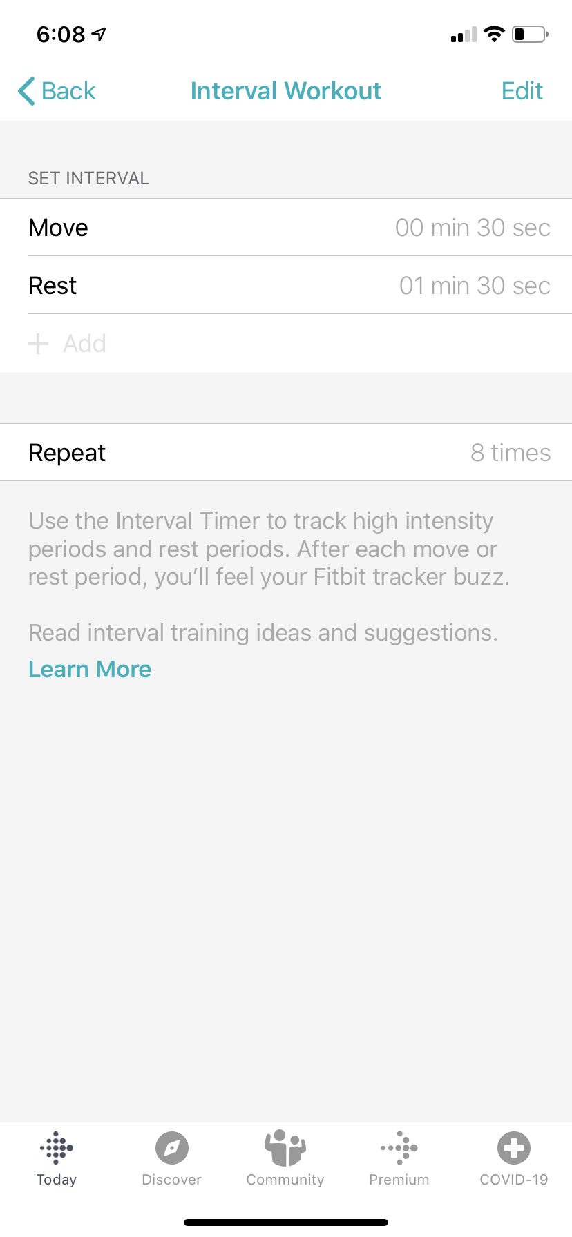 fitbit charge 4 interval training