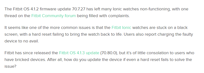 fitbit complaints forum
