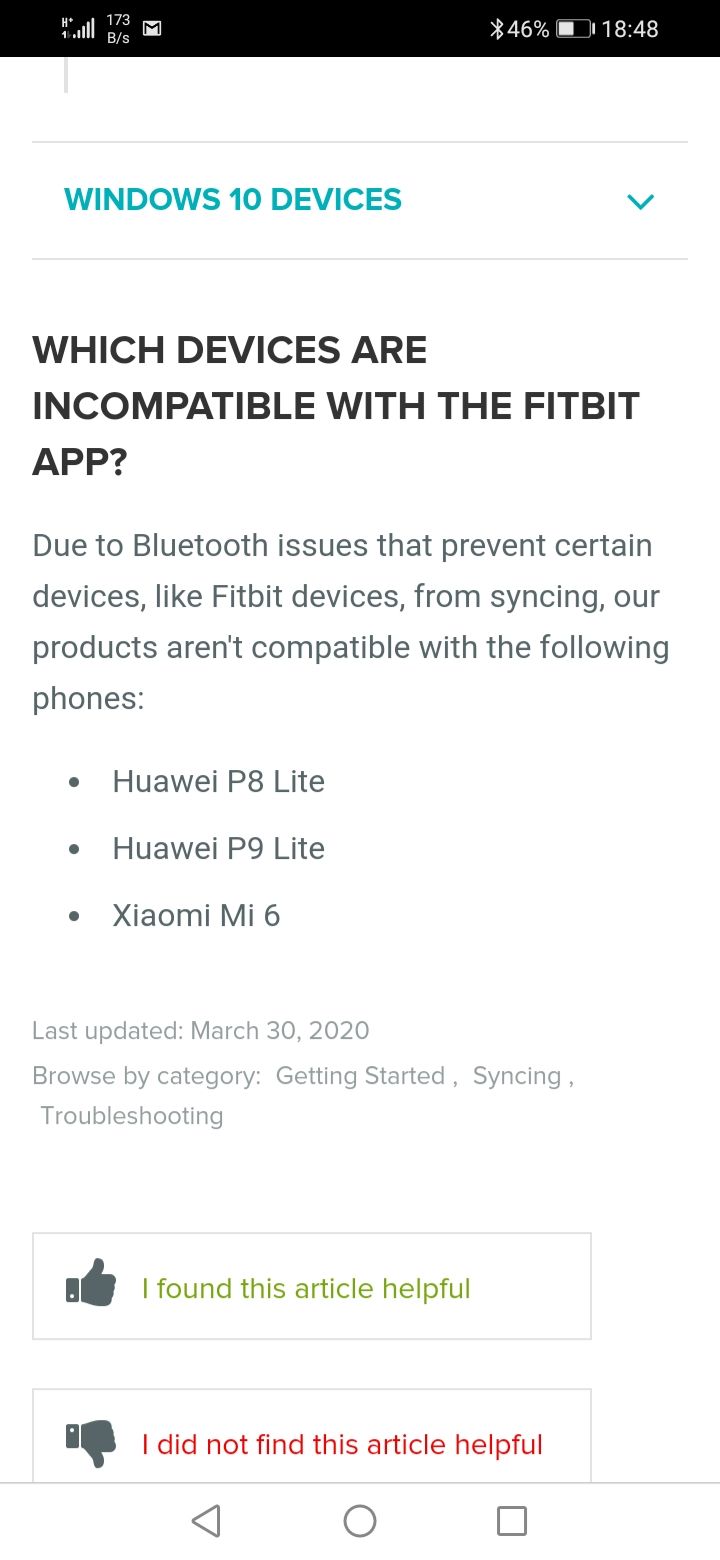 Fitbit versa compatible store huawei p20 lite