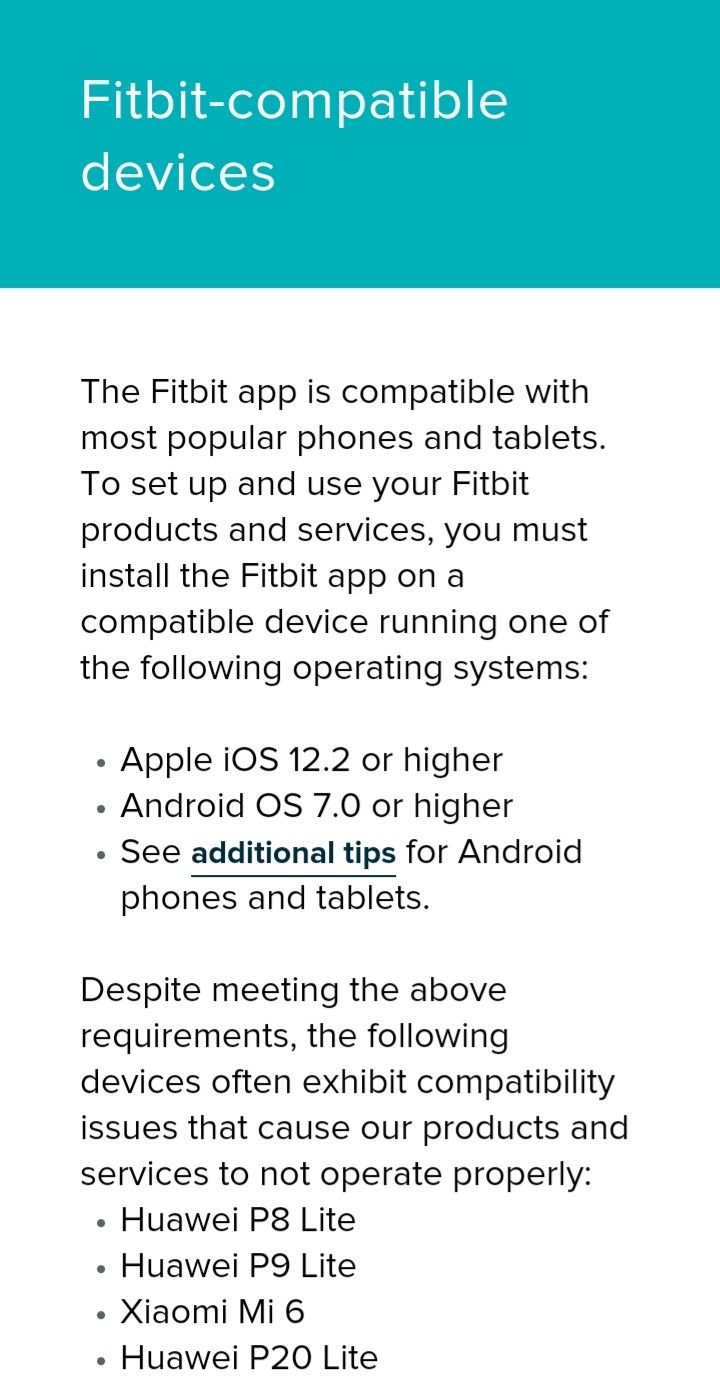 Fitbit and store huawei p20 lite