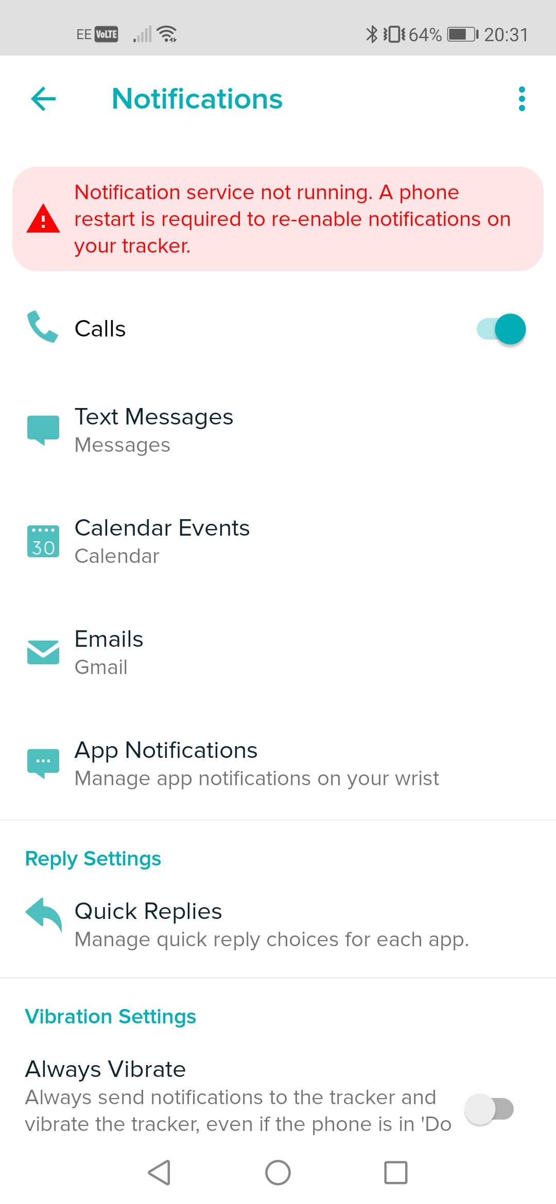 Solved Notification service not working Fitbit Community