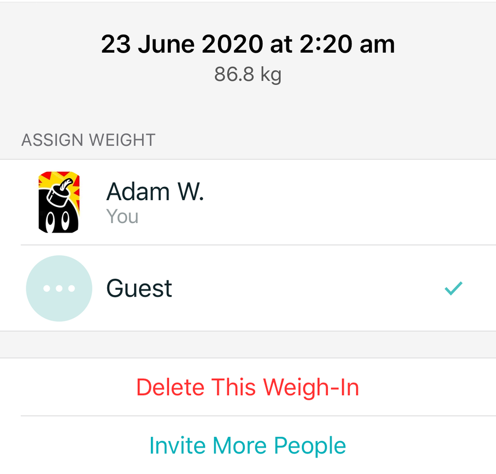 fitbit scale says guest