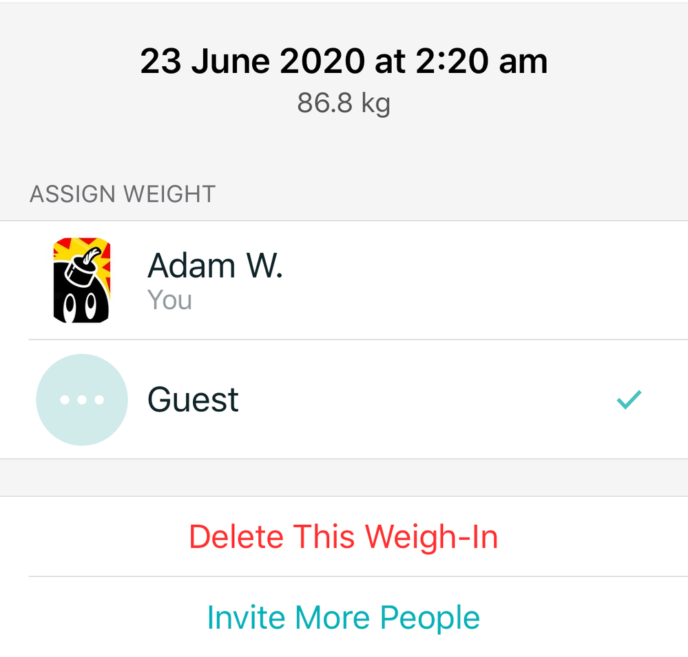 Does your Aria scale register guest weights? Please upvote this support  ticket if you are impacted by this issue. : r/fitbit