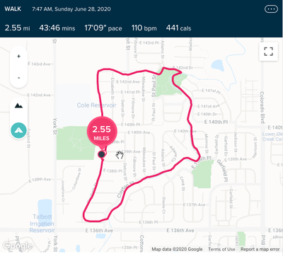 Fitbit map cheap my run