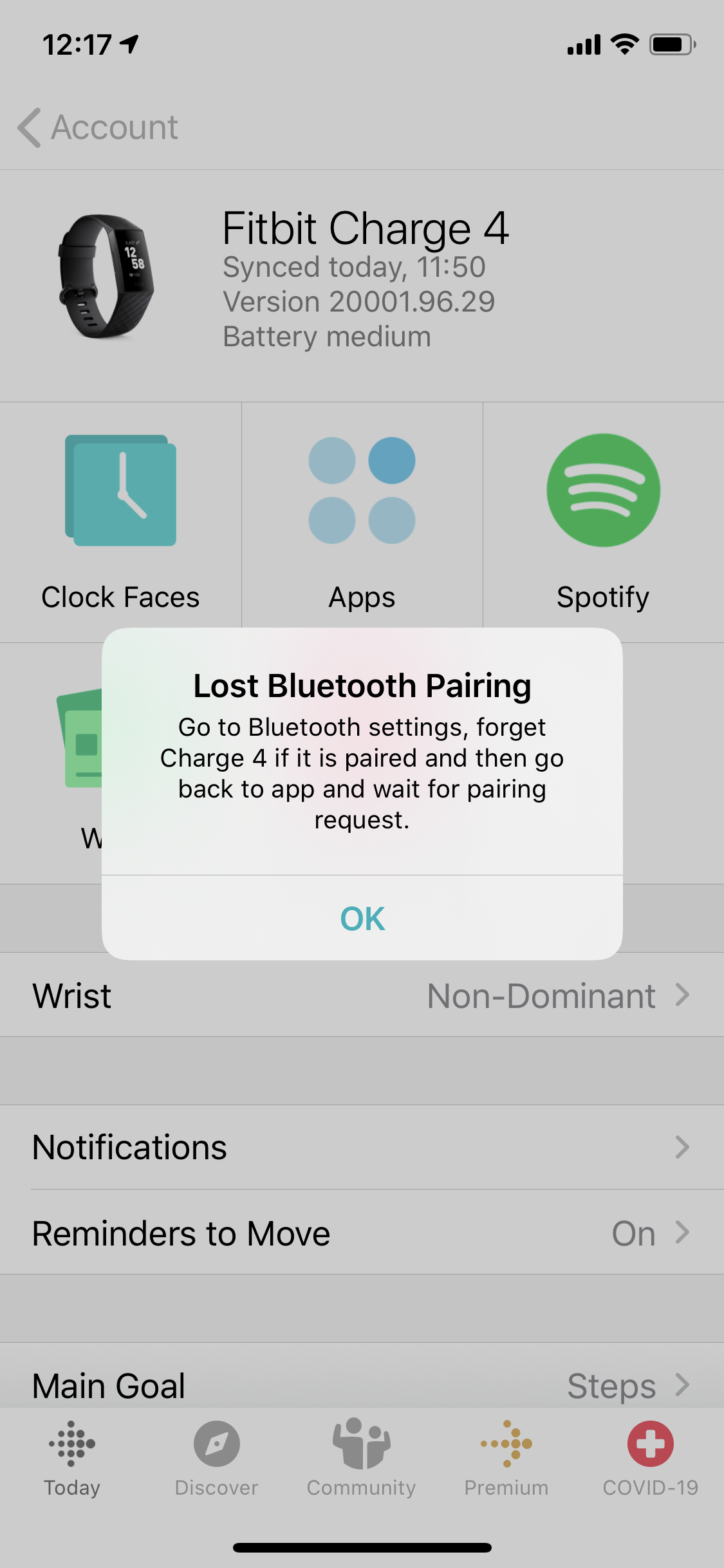 how to sync fitbit charge 4 with iphone