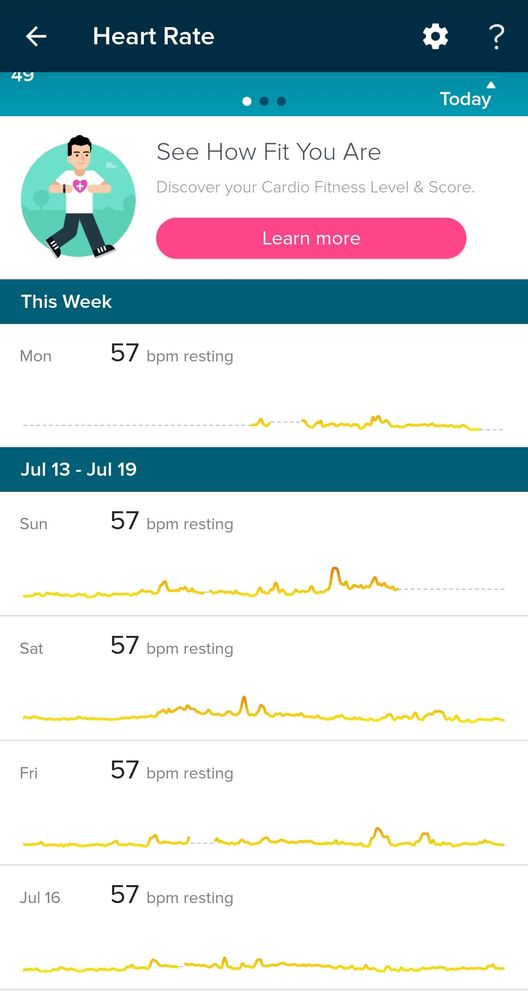 No heart rate graphs since Monday (today is Thursday)