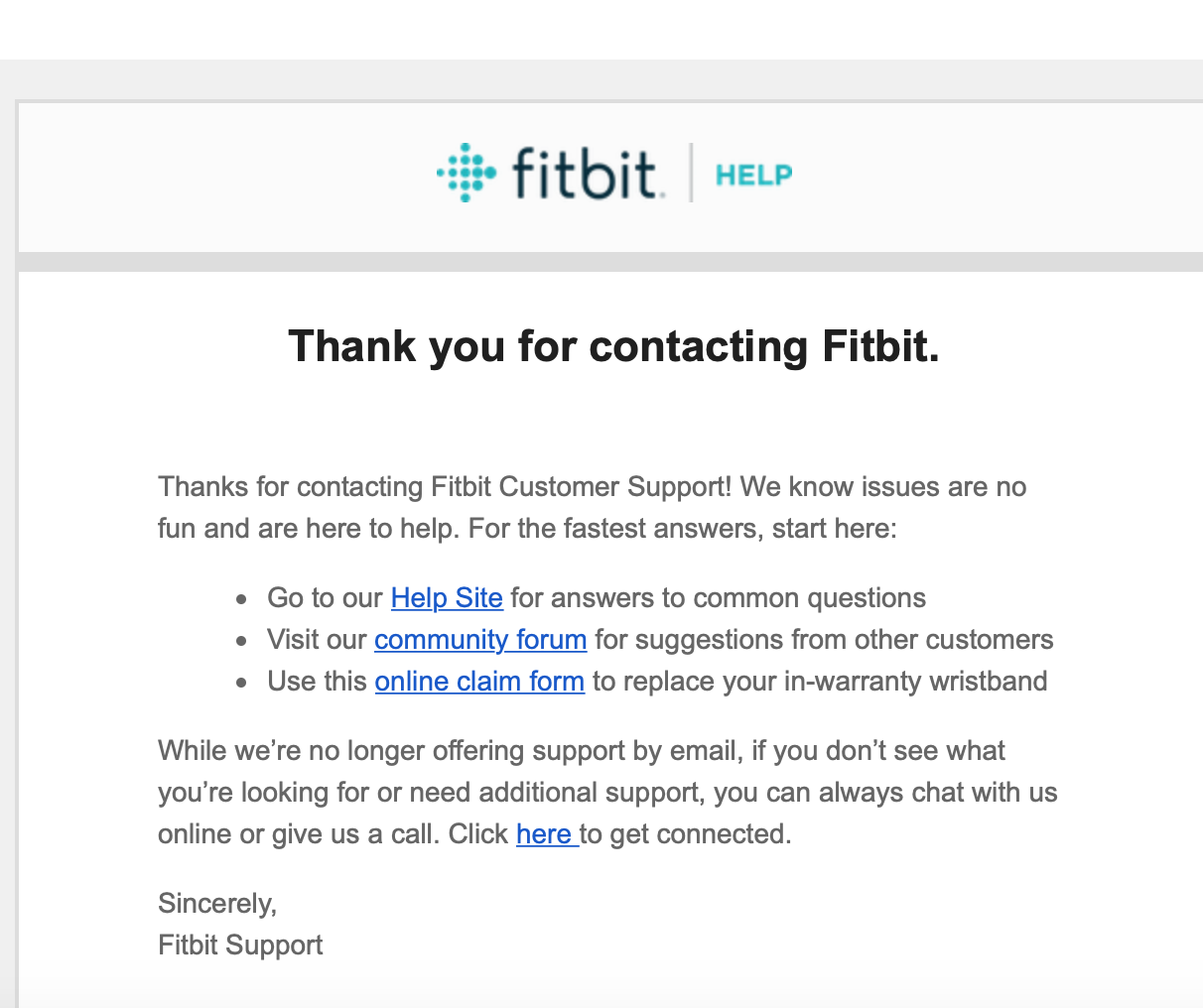 fitbit customer help