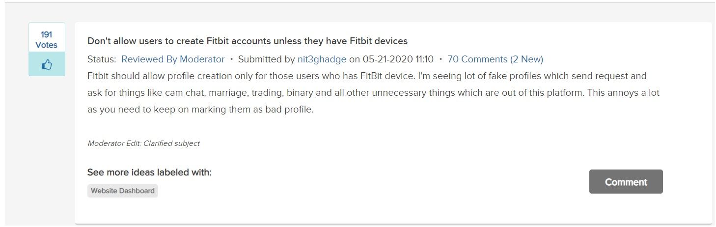 fitbit fake profiles