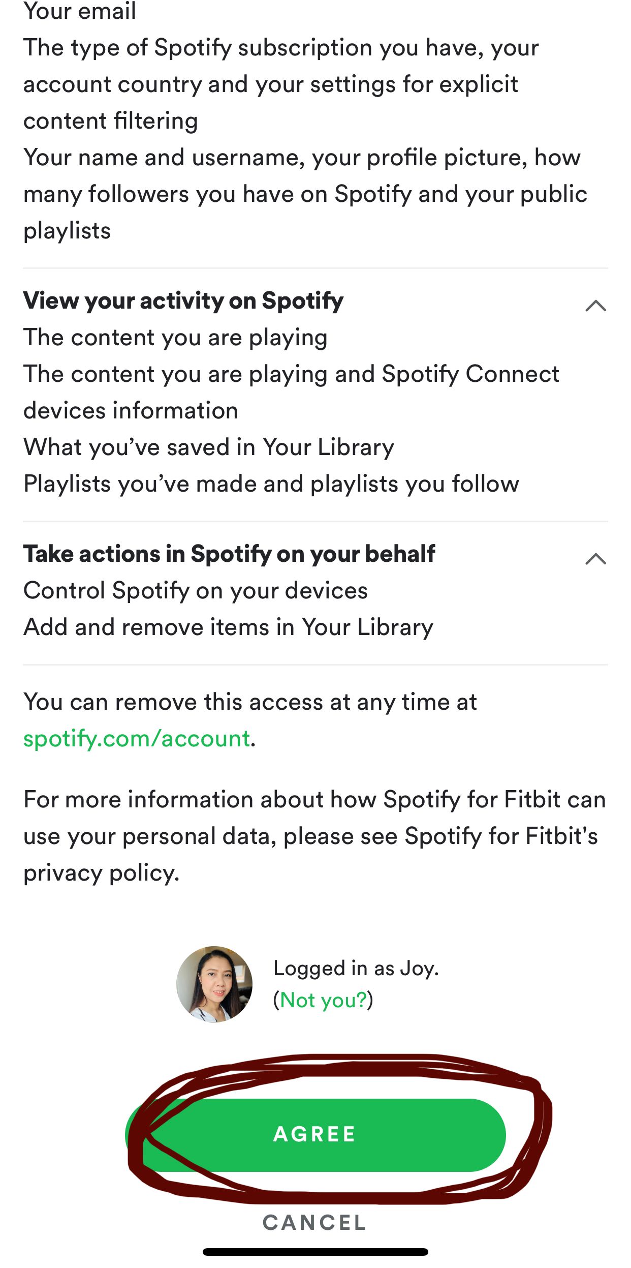 fitbit spotify not working