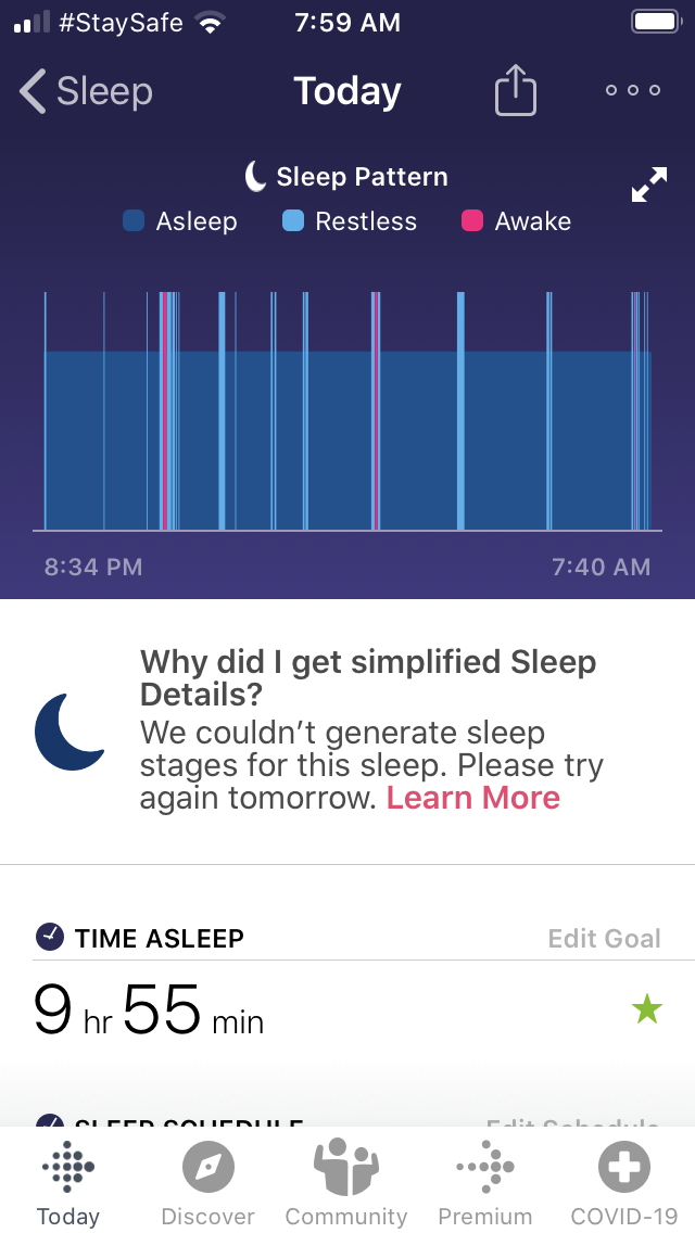 fitbit simplified sleep