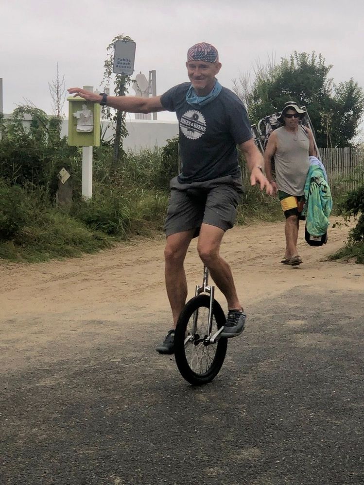 Unicycling (almost) on the beach