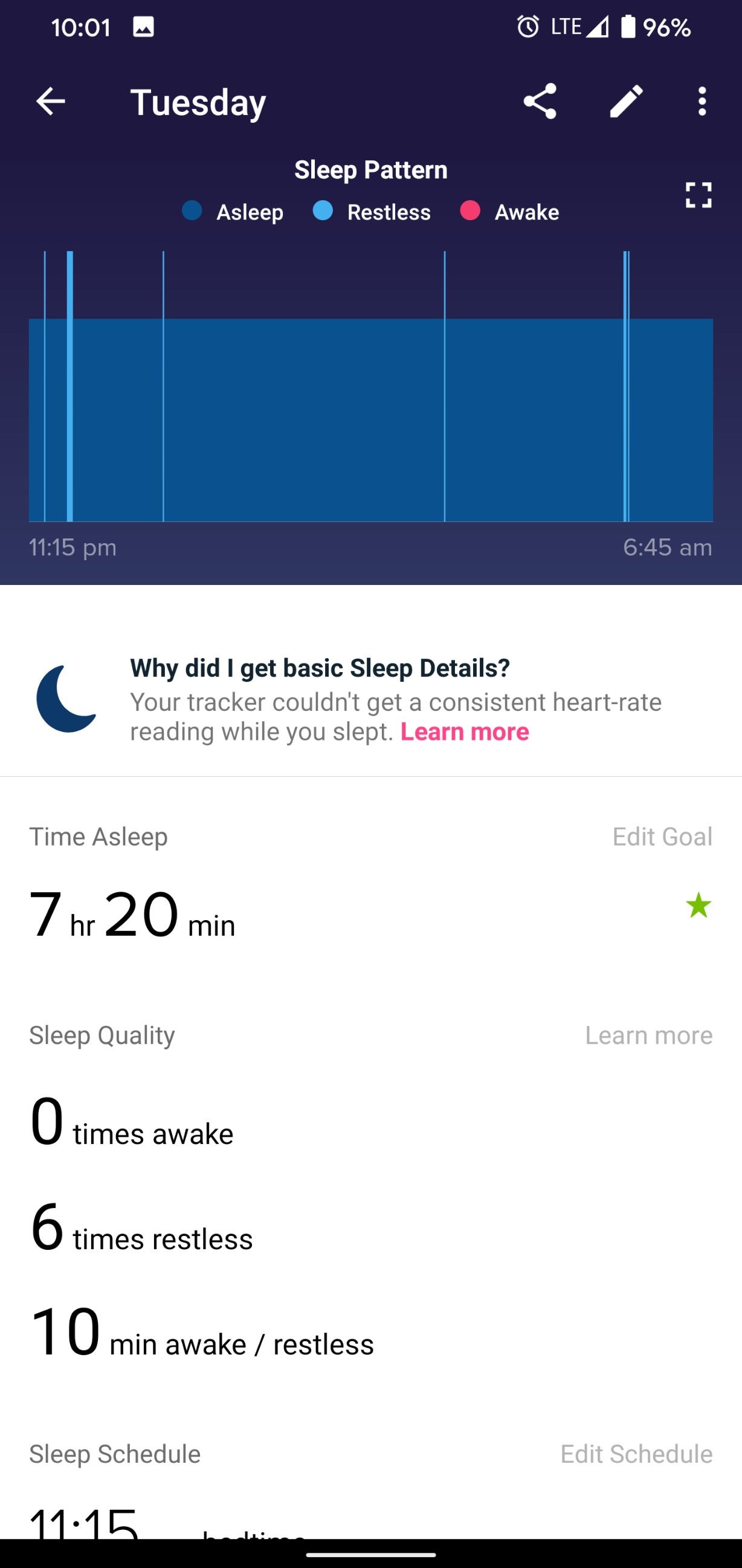 fitbit not showing sleep stages